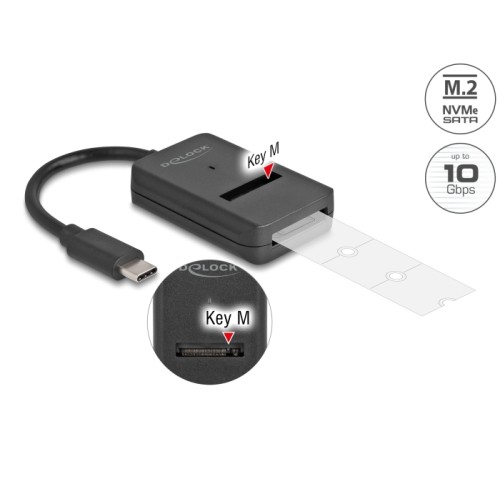 Delock Combo Converter for M.2 NVMe PCIe or SATA SSD with USB Type-C™ 10 Gbps