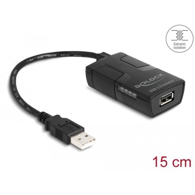 Delock Isolator USB 2.0 Type-A male to female with 5 kV Isolation for data lines