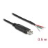 Delock Adapter Cable USB 2.0 Type-A to Serial RS-485 with 3 x open wire ends 0.5 m