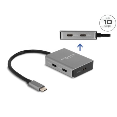 Delock USB 10 Gbps 4 Port USB Type-C™ Hub with USB Type-C™ connector
