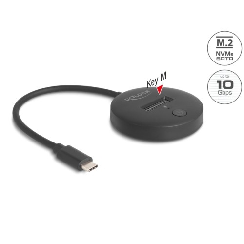 Delock M.2 Docking Station for M.2 NVMe / SATA SSD with USB 10 Gbps USB Type-C™ male