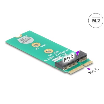 Delock Adapter M.2 Key E male to M.2 Key E slot - port saver and extension