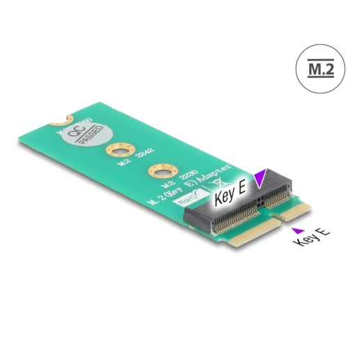 Delock Adapter M.2 Key E male to M.2 Key E slot - port saver and extension