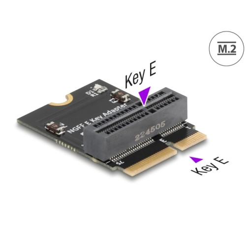Delock Adapter M.2 Key E male to M.2 Key E slot 90° angled