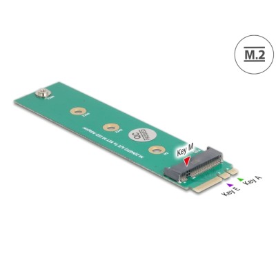 Delock Adapter M.2 Key A+E male to M.2 Key M slot