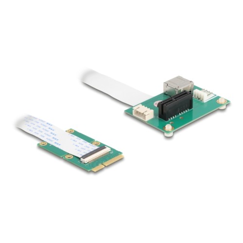 Delock Converter Mini PCIe male to PCI Express x1 Slot with flexible cable and USB Port