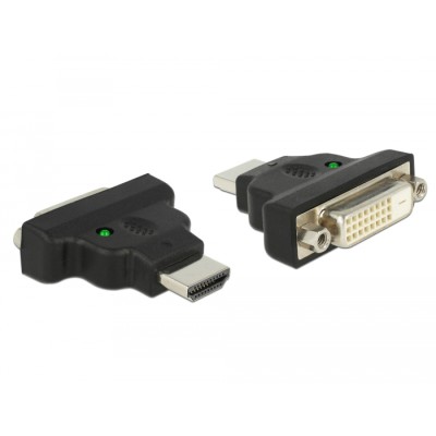 Delock Adapter HDMI male to DVI 24+1 pin female with LED