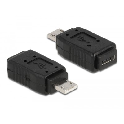 Delock Adapter USB micro-A+B female to USB micro A male