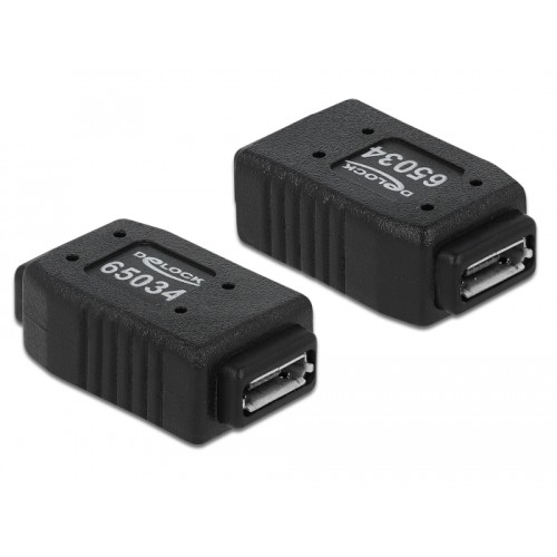 Delock Adapter USB micro-A+B female to USB micro-A+B female