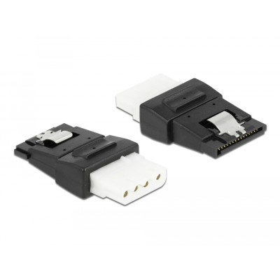 Delock Adapter Power 4 pin Molex female to SATA power 15 pin female with metal clip
