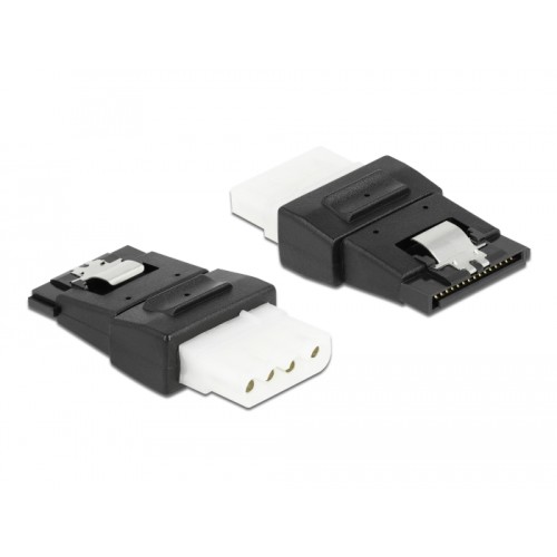 Delock Adapter Power 4 pin Molex female to SATA power 15 pin female with metal clip