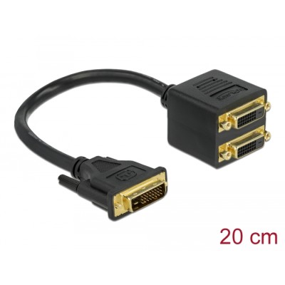 Delock Adapter DVI 24+1 male to 2 x DVI 24+1 female