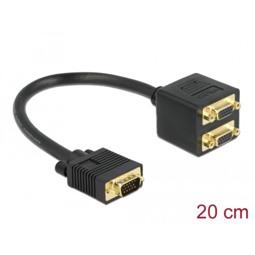 Delock Adapter VGA male to 2 x VGA female