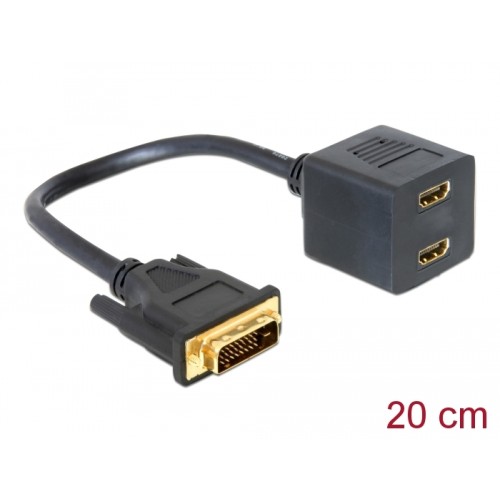 Delock Adapter DVI 24+1 male to 2 x HDMI female