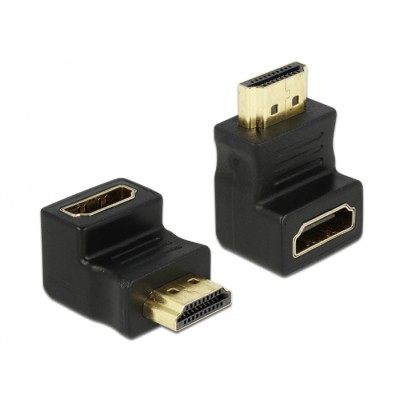 Delock Adapter HDMI male to HDMI female 90° down
