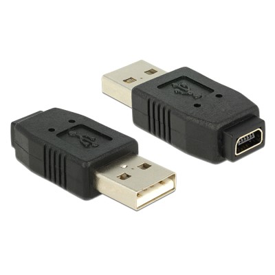 Delock Adapter USB 2.0 A male  mini USB B 5 pin female
