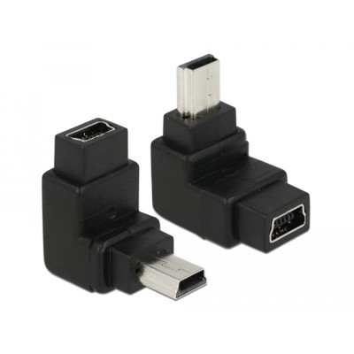 Delock Adapter USB-B mini 5pin male to female 90°angled