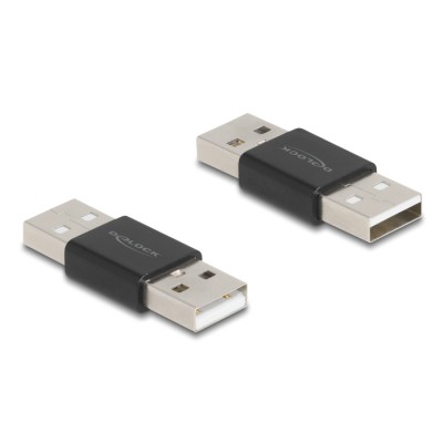 Delock Adapter Gender Changer USB 2.0 Type-A male to male metal