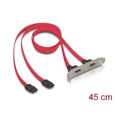 Delock Slotbracket 2x internal SATA to 2x eSATA external