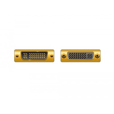 Delock Adapter DVI 24+5 pin male  female right angled 2