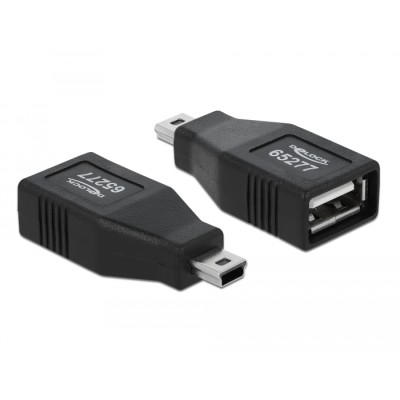 Delock Adapter USB 2.0-A female to mini USB male