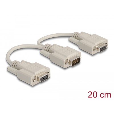 Delock Adapter VGA male  2 x VGA female 20 cm