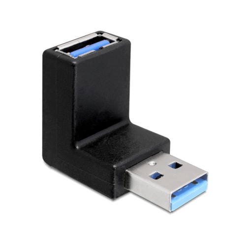 Delock Adapter USB 3.0 Type-A male > Type-A female angled 90° vertical