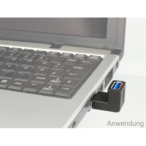 Delock Adapter USB 3.0 Type-A male > Type-A female angled 90° vertical