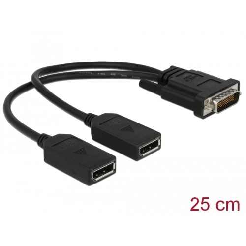 Delock Adapter DMS-59 male  2 x DP female 25 cm