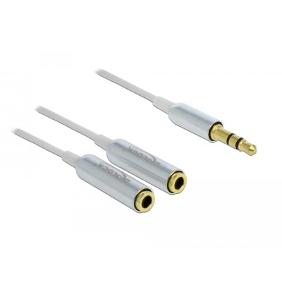 Delock Cable audio splitter stereo jack male 3.5 mm 3 pin > 2 x stereo jack female 3.5 mm 3 pin 25 cm 2