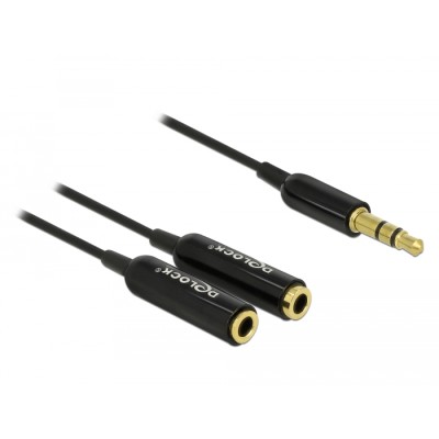 Delock Cable audio splitter stereo jack male 3.5 mm 3 pin > 2 x stereo jack female 3.5 mm 3 pin 25 cm 2
