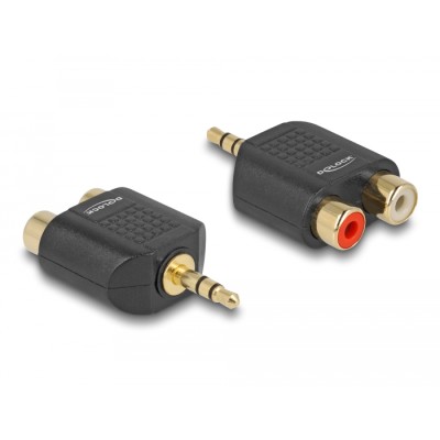 Delock Adapter Audio Stereo plug 3.5 mm 3 pin > 2 x RCA jack