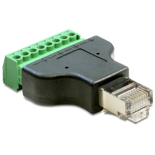 Delock Adapter RJ45 male  Terminal Block 8 pin 2-part 3.5 mm