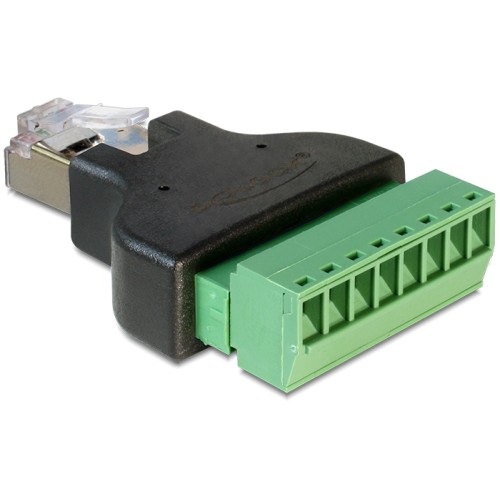 Delock Adapter RJ45 male  Terminal Block 8 pin 2-part 3.5 mm