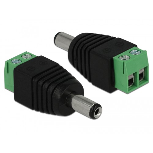 Delock Adapter DC 5.5 x 2.1 mm male > Terminal Block 2 pin