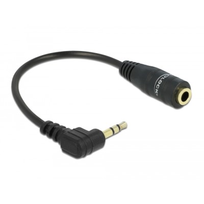 Delock Cable Audio Stereo 2.5 mm male angled > 3.5 mm female 3 pin 14 cm 2