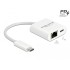 Delock USB Type-C™ Adapter to Gigabit LAN 10/100/1000 Mbps with Power Delivery port white
