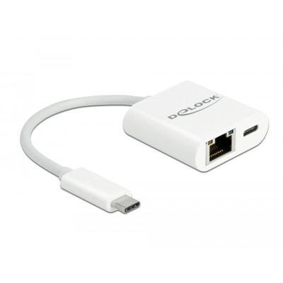 Delock USB Type-C™ Adapter to Gigabit LAN 10/100/1000 Mbps with Power Delivery port white 2