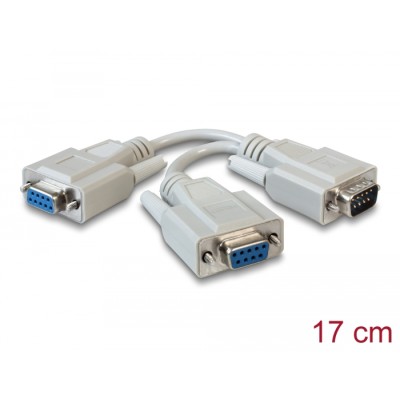 Delock Adapter Serial D-Sub9 male  2 x female 17 cm