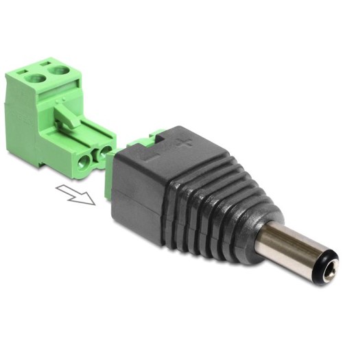 Delock Adapter DC 5.5 x 2.1 mm male > Terminal Block 2 pin 2-part