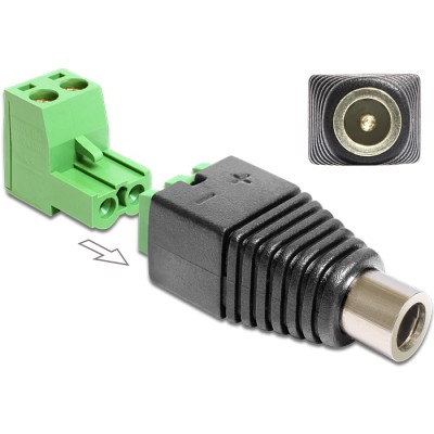 Delock Adapter DC 5.5 x 2.1 mm female  Terminal Block 2 pin 2-part