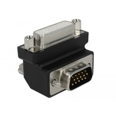 Delock Adapter DVI 24+5 pin female  VGA 15 pin male 90° angled