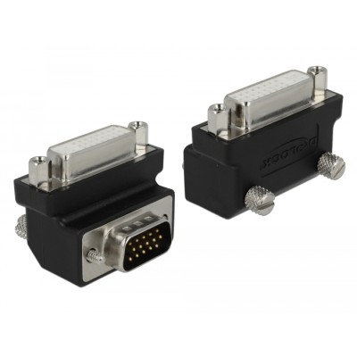 Delock Adapter DVI 24+5 pin female  VGA 15 pin male 90° angled 2