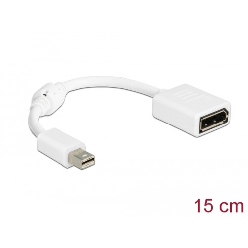 Delock Adapter mini DisplayPort male to DisplayPort female 8K white