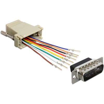 Delock D-Sub 15 pin male  RJ45 female assembly kit