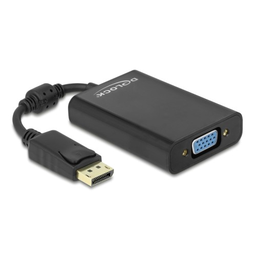 Delock Adapter DisplayPort 1.1 male  VGA female + Audio + Power black