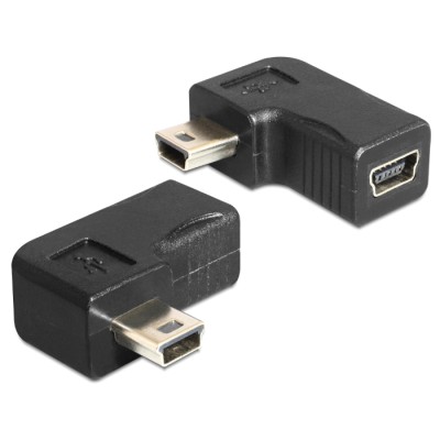 Delock Adapter USB-B mini 5 pin male / female 90°angled
