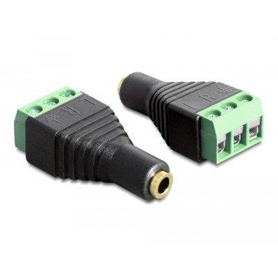 Delock Adapter Stereo jack female 3.5 mm > Terminal Block 3 pin