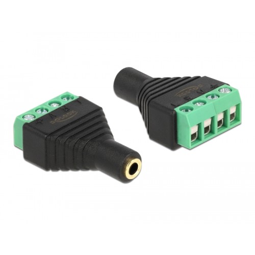 Delock Adapter Stereo jack female 3.5 mm > Terminal Block 4 pin
