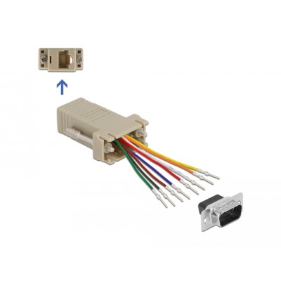 Delock Adapter D-Sub 9 Pin male  RJ45 female assembly kit
